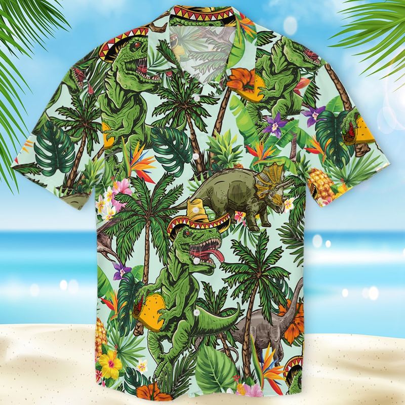 Taco T rex hawaiian shirt Picture 1