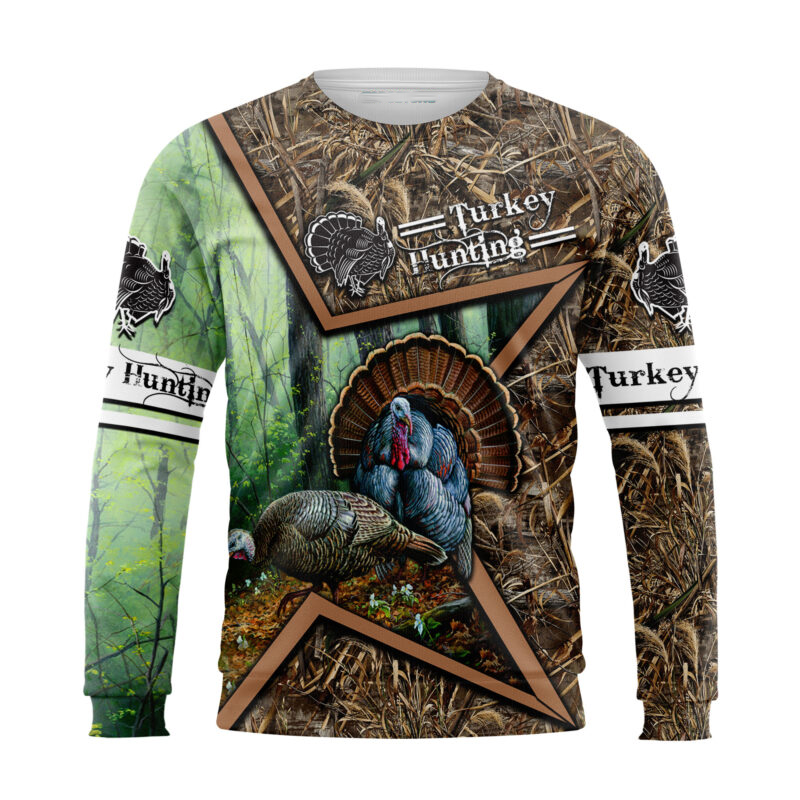 Turkey hunting 3d all over printed sweatshirt