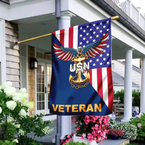 United States Navy American Eagle Veteran Flag Picture 2