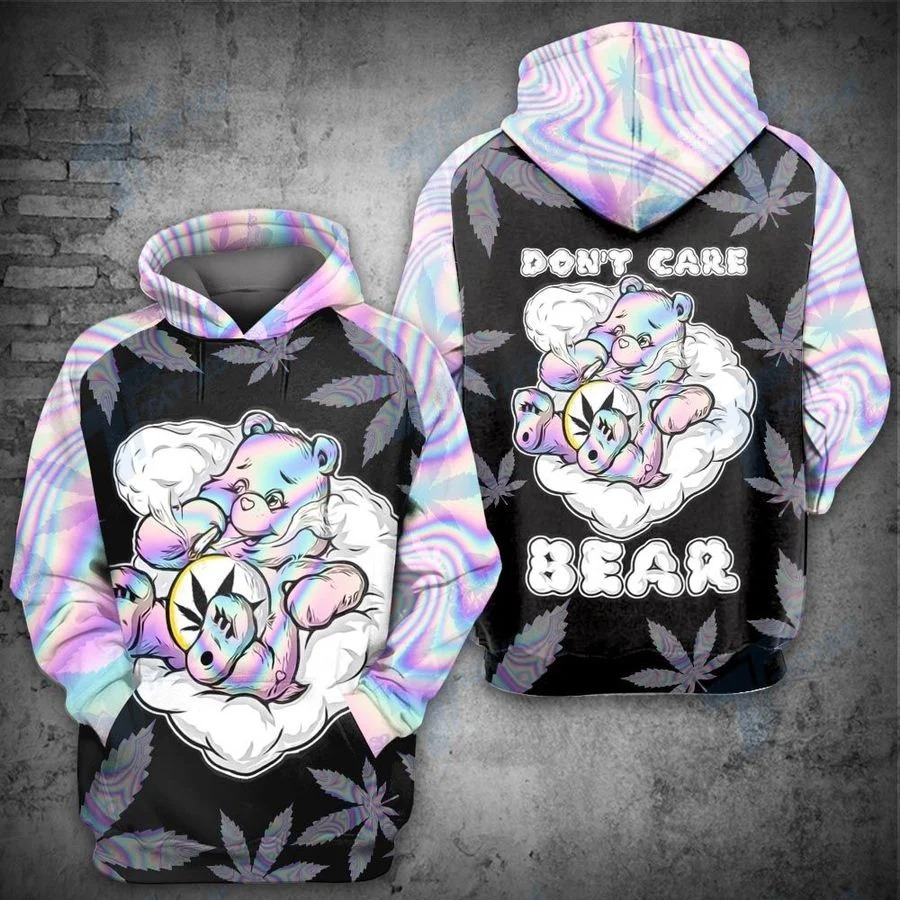 We dont care bear all over printed hoodie
