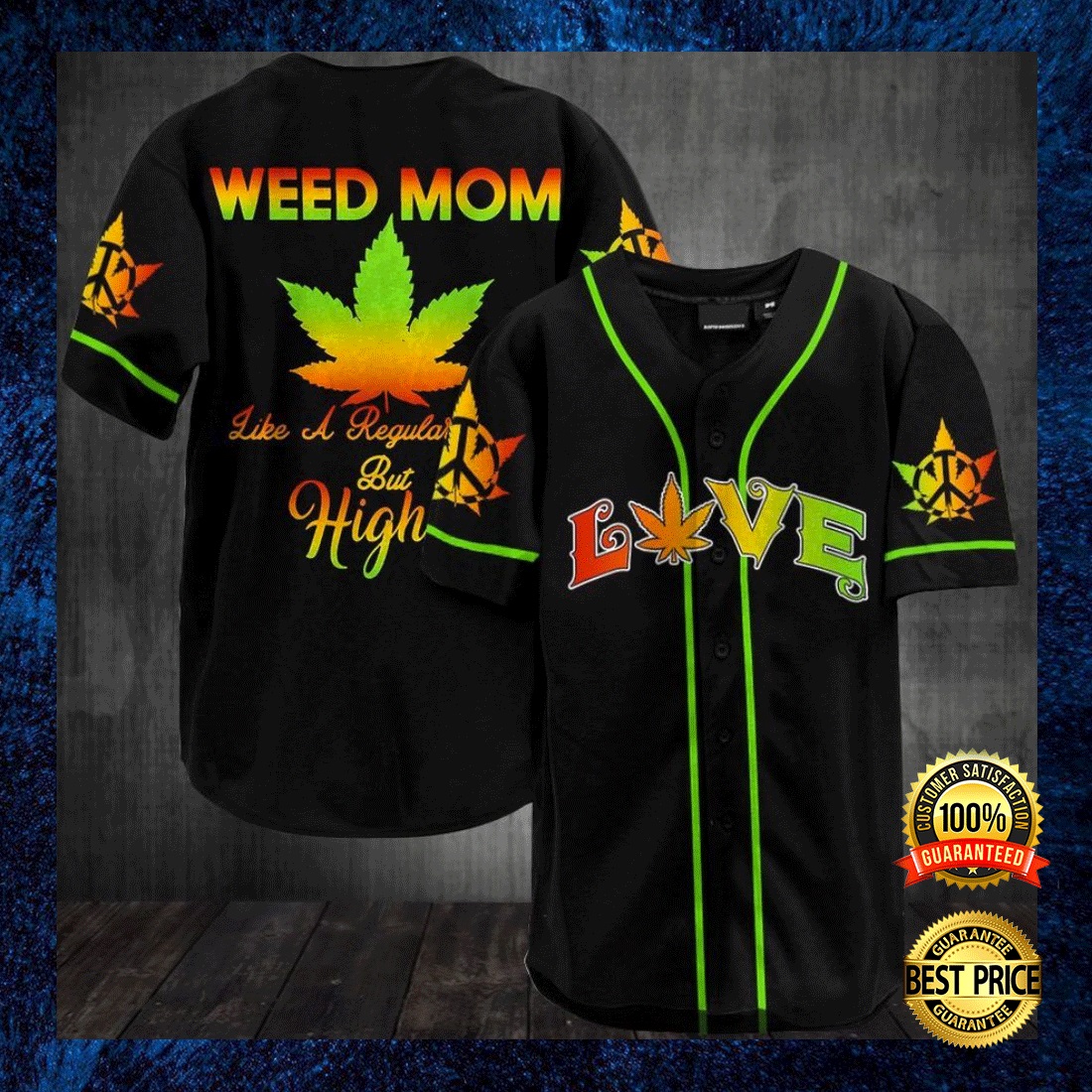 Weed mom like a regular mom but higher baseball jersey