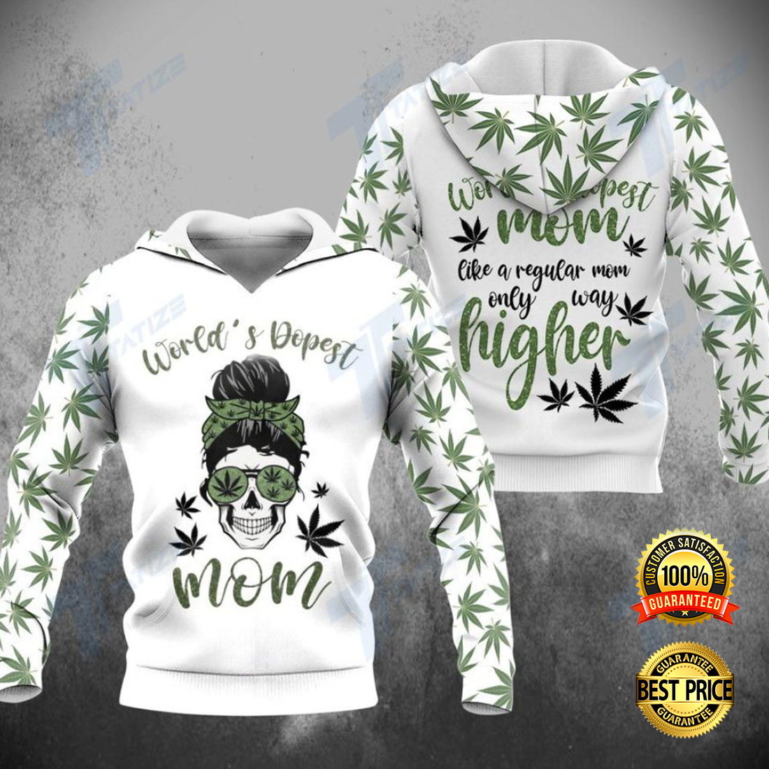Weed world s dopest mom all over printed 3D hoodie 4