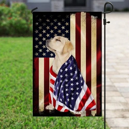 Yellow Labrador Retriever American patriot flag Picture 2