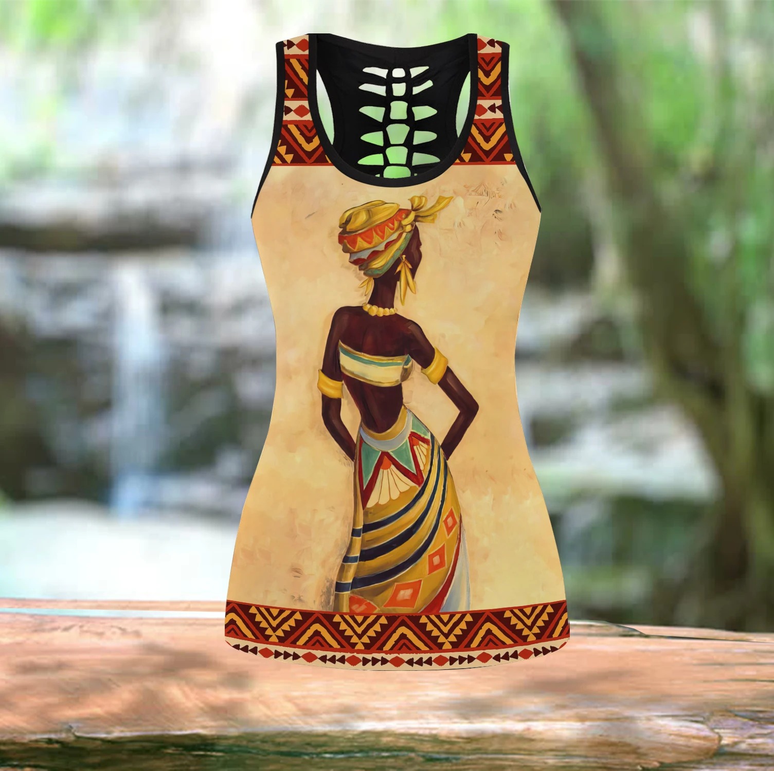 African women legging and hollow tank top 1