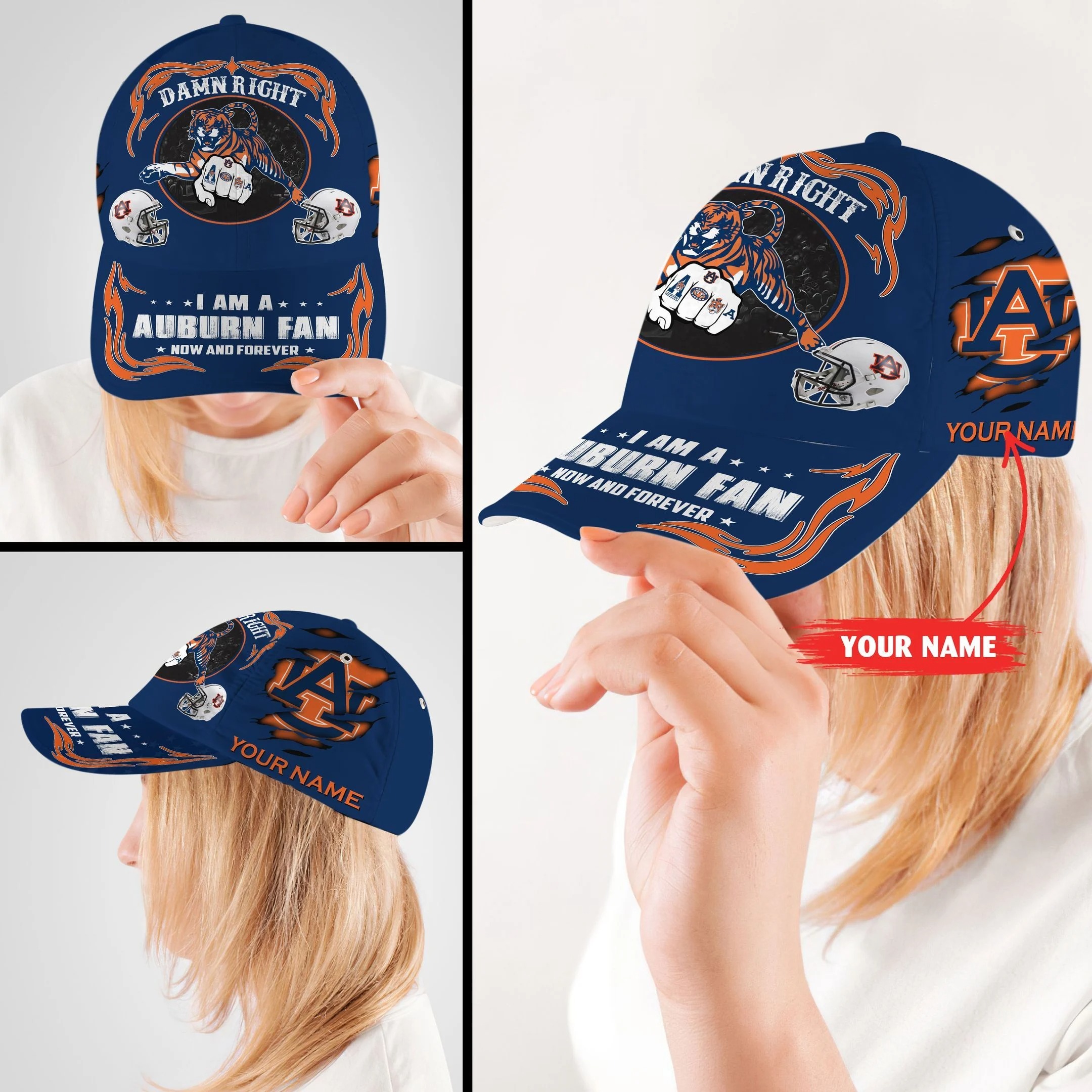 Auti Damn right I am a Auburn fan now and forever custom cap2