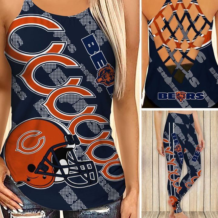 Chicago bears criss cross tank top and leggings – Teasearch3d 140521