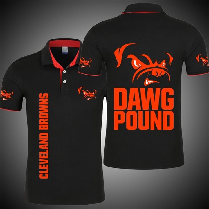 Cleveland Browns Dawg Pound 3d polo shirt LIMITED-EDITION