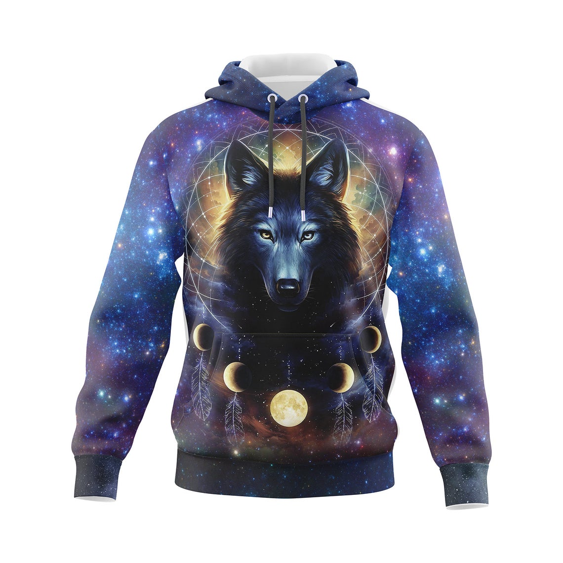 Dreamcatcher night moon wolf all over print 3d hoodie