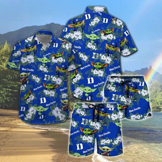 Duke Blue Devils And Yoda Hawaiian And Beach Short 1
