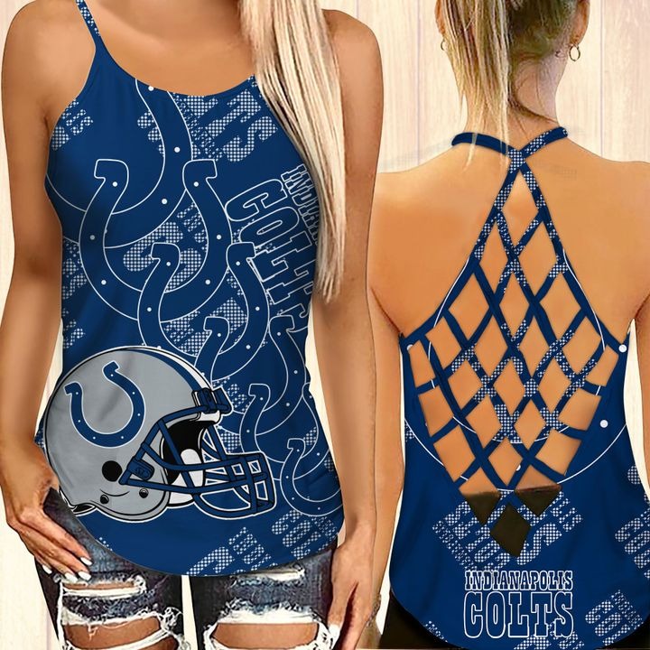 Indianapolis colts criss cross tank top and leggings 1