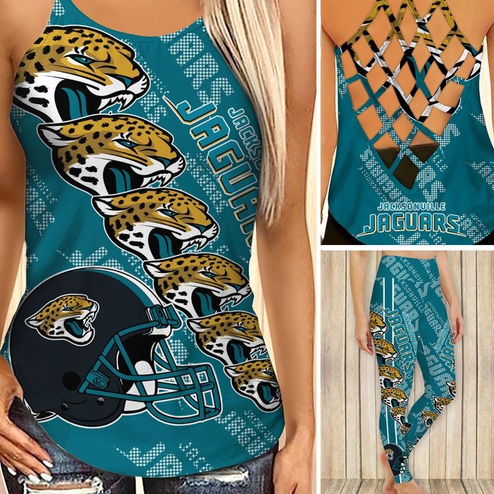 Jacksonville jaguars criss cross tank top and leggings