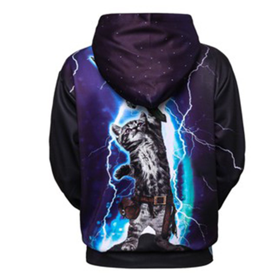 Lightning cat Lightning kitty storm 3d hoodie Back