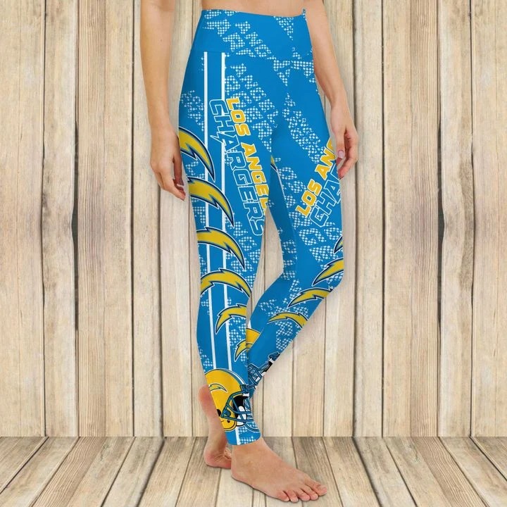 Los angeles chargers criss cross tank top and leggings 3