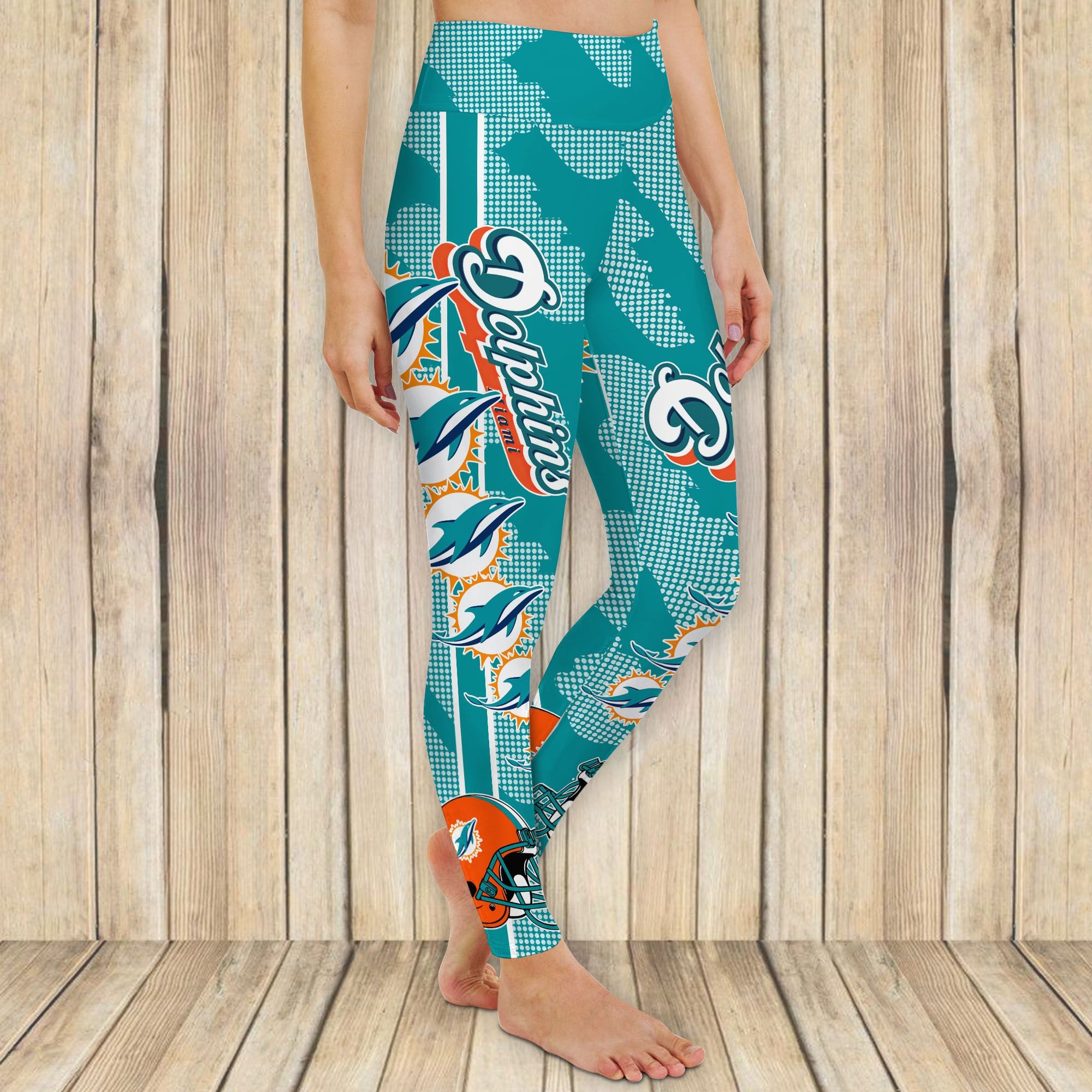Miami dolphins criss cross tank top and leggings 3