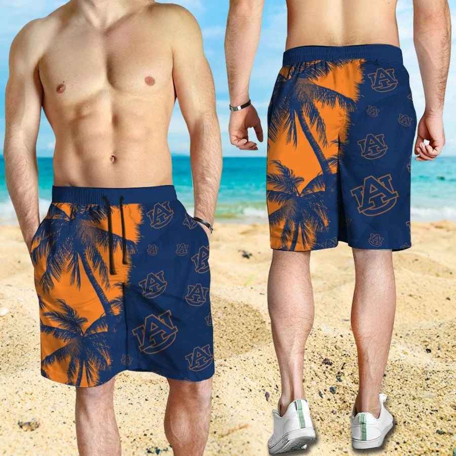 Mickey Mouse Auburn Tigers hawaiian shirt and beach short 3