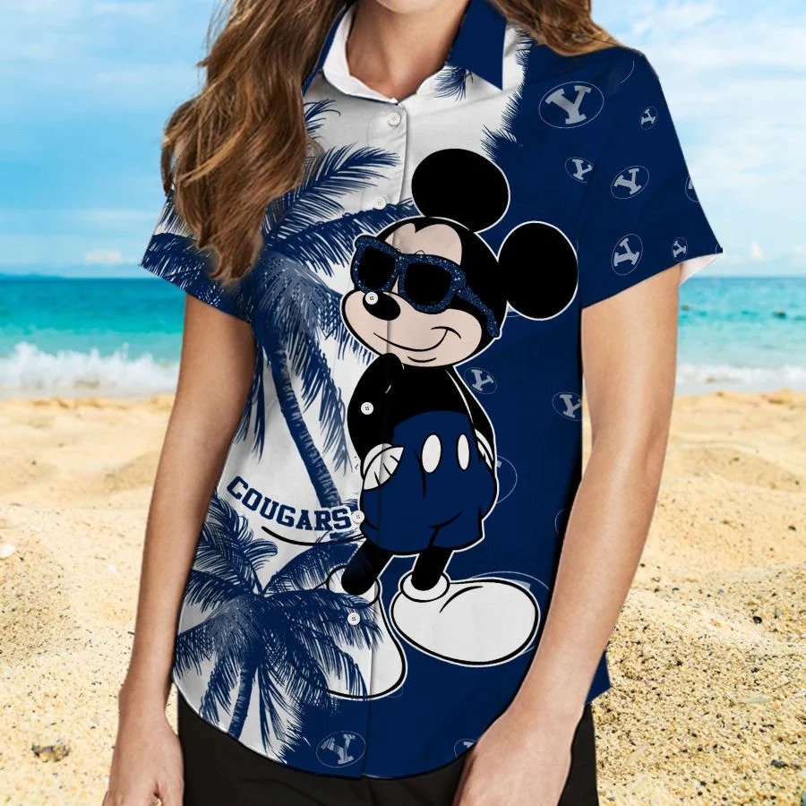 Mickey Mouse Byu Cougars hawaiian shirt and beach short 2