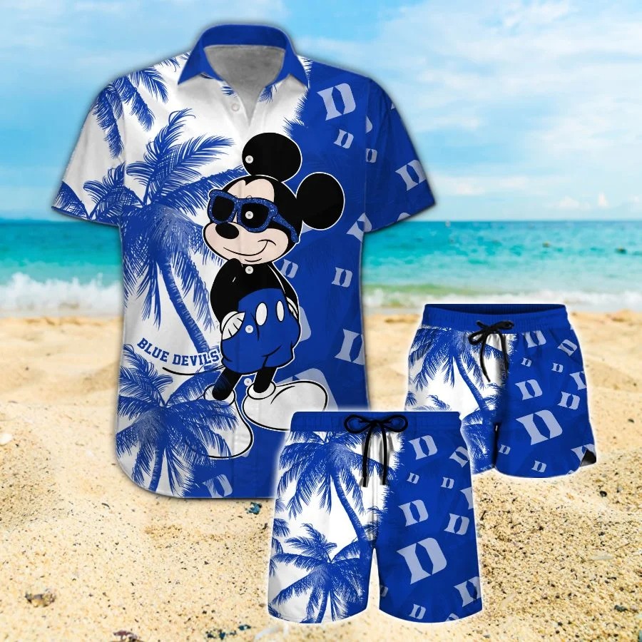 Mickey Mouse Duke Blue Devils hawaiian shirt and beach short