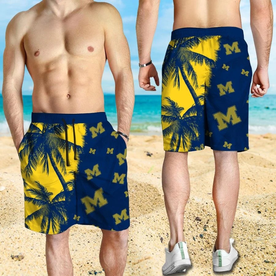 Mickey Mouse Michigan Wolverines hawaiian shirt and beach short 3