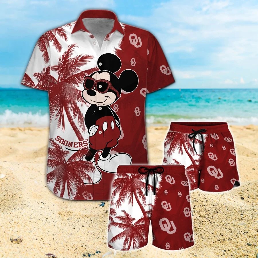 Mickey Mouse Oklahoma Sooners hawaiian shirt and beach short