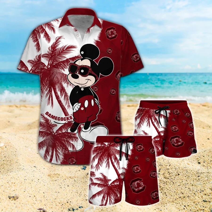 Mickey Mouse South Carolina Gamecocks hawaiian shirt and beach short