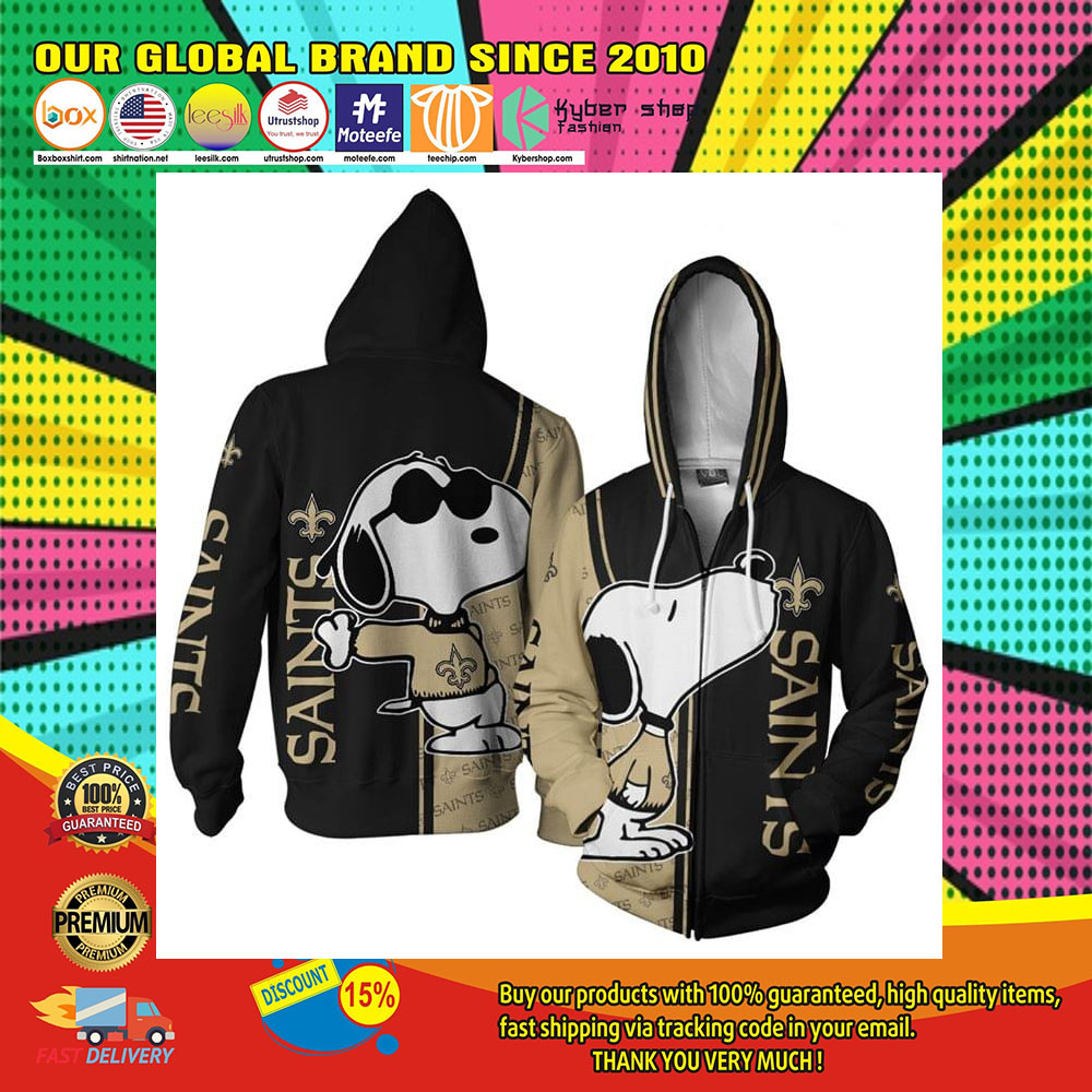 New Orleans Saints Logo Snoopy dog 3d Over Print Hoodie1