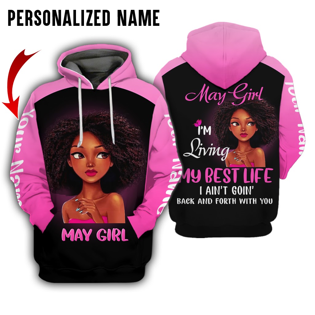 Personalized Name May Girl Im Living My Best Life 3D Full Print Shirts 2