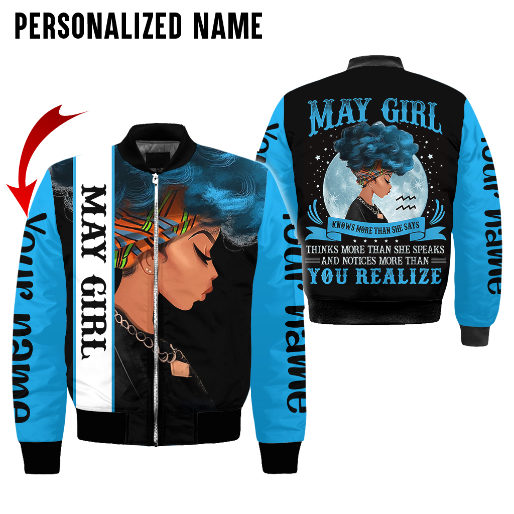 Personalized Name May Girl Know More Than She Says 3D Full Print Shirts 5