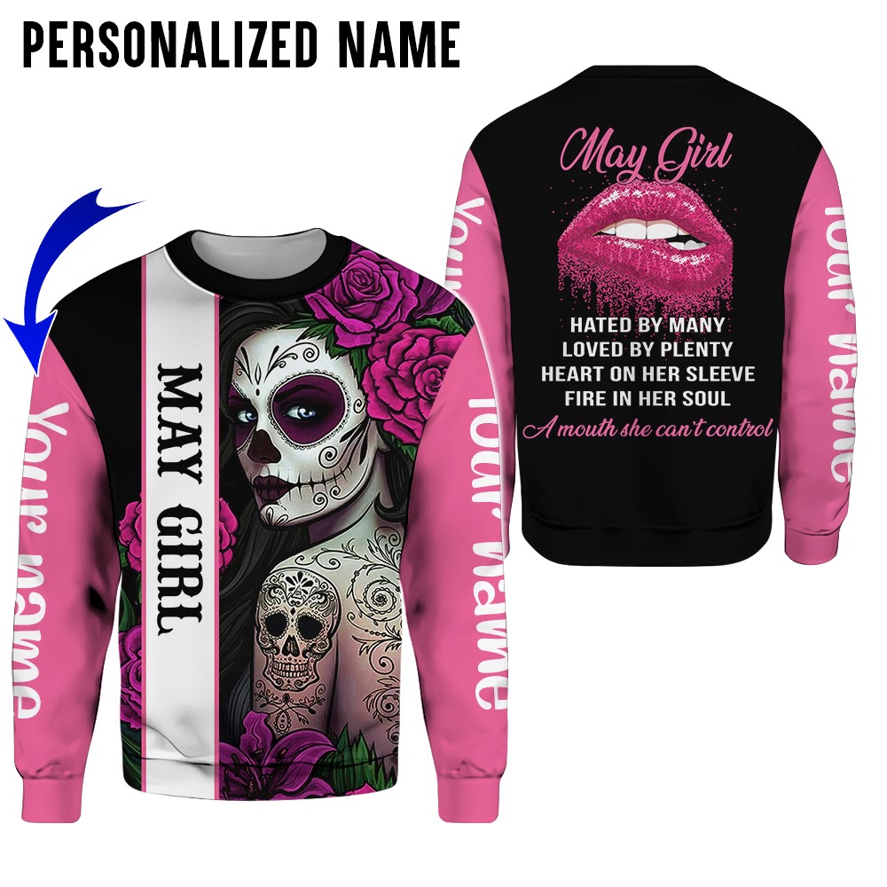 Personalized Name Tattoo May Girl 3D Full Print Clothes 2