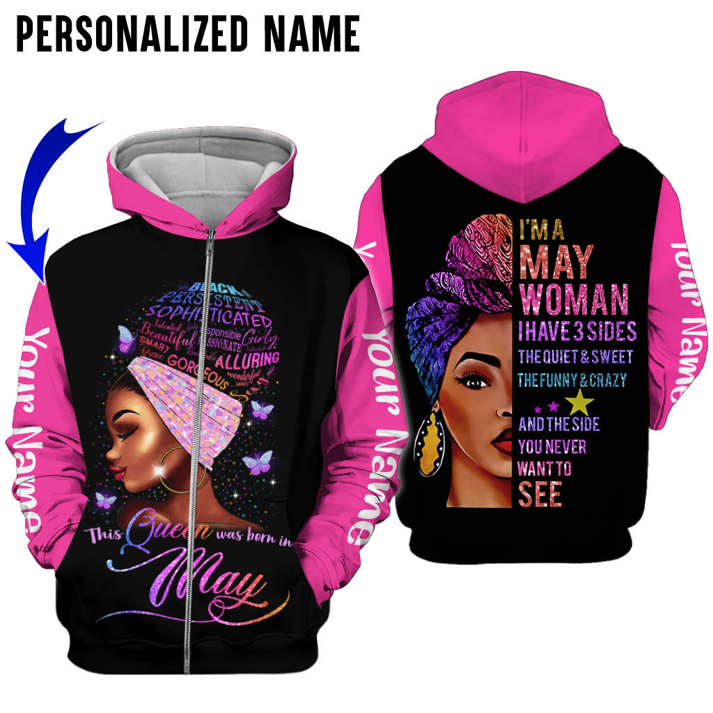 Personalized Name This Queen Was Born In May 3D Full Print Shirts 1