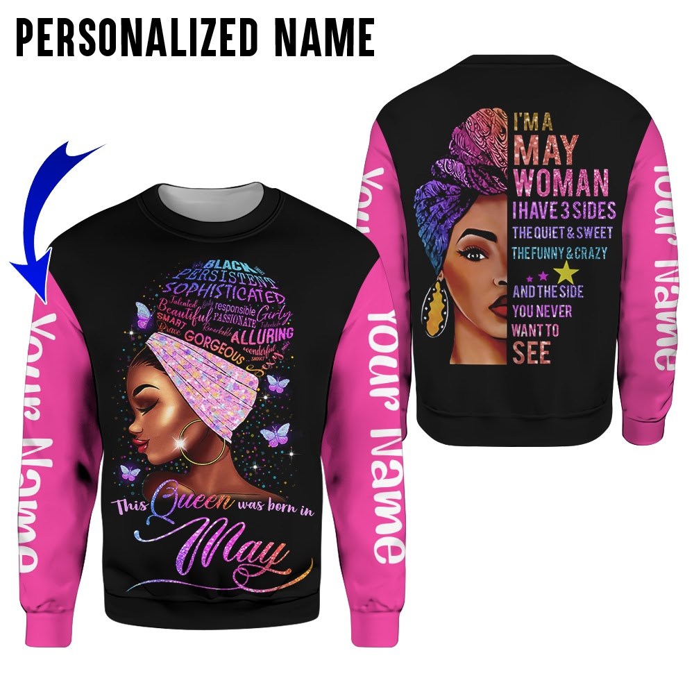 Personalized Name This Queen Was Born In May 3D Full Print Shirts 3