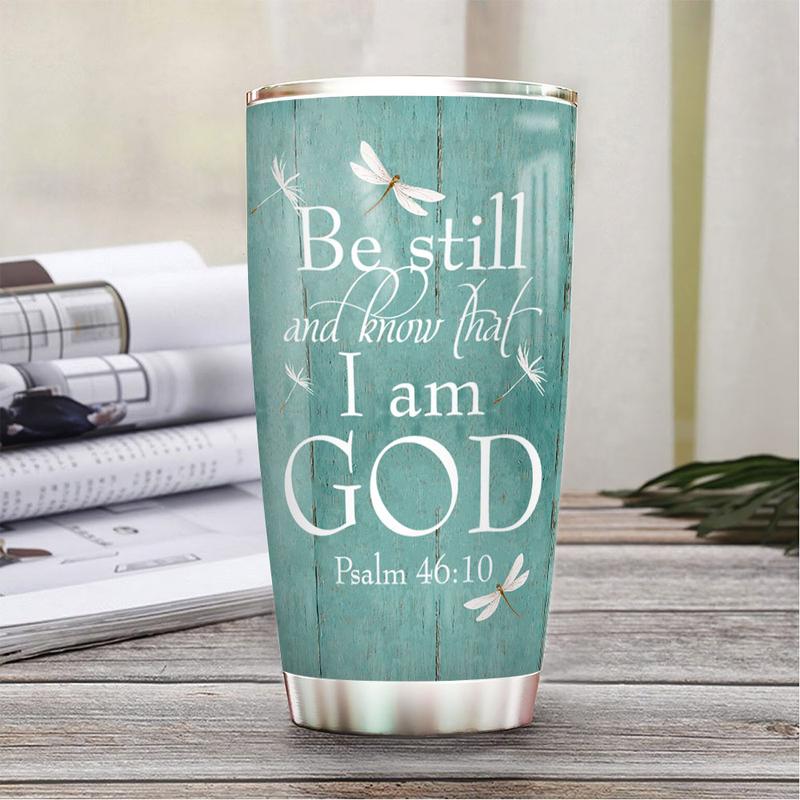 Personalized custom name faith be still and know that I am god tumbler 2
