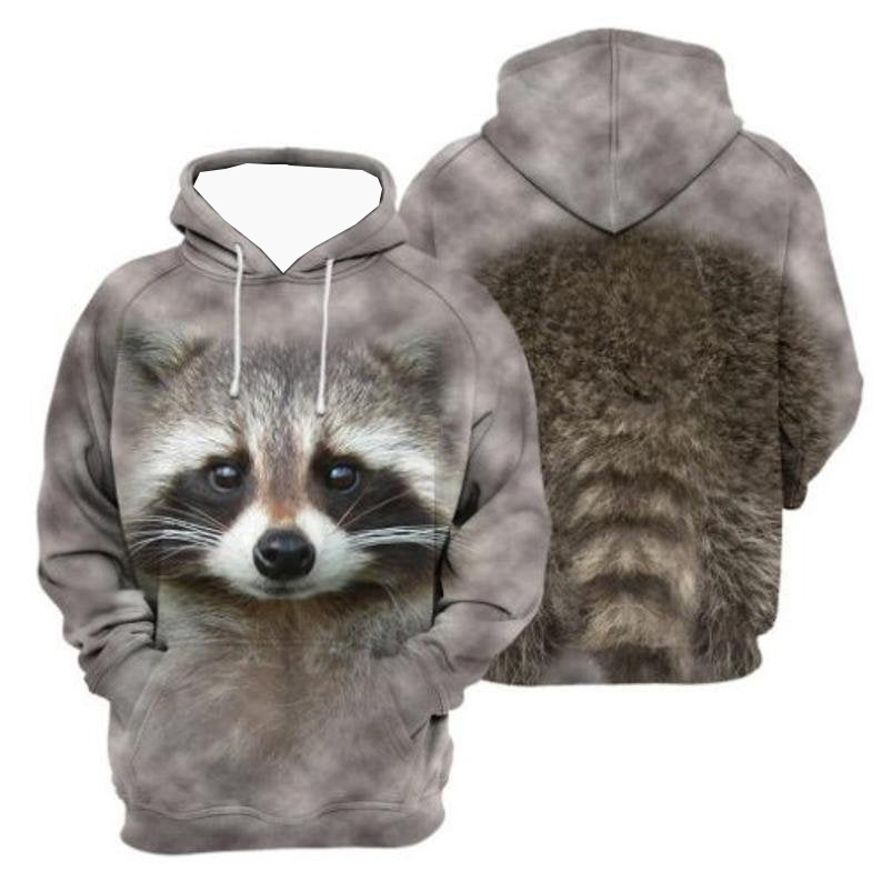 Raccoon face 3d all over print hoodie