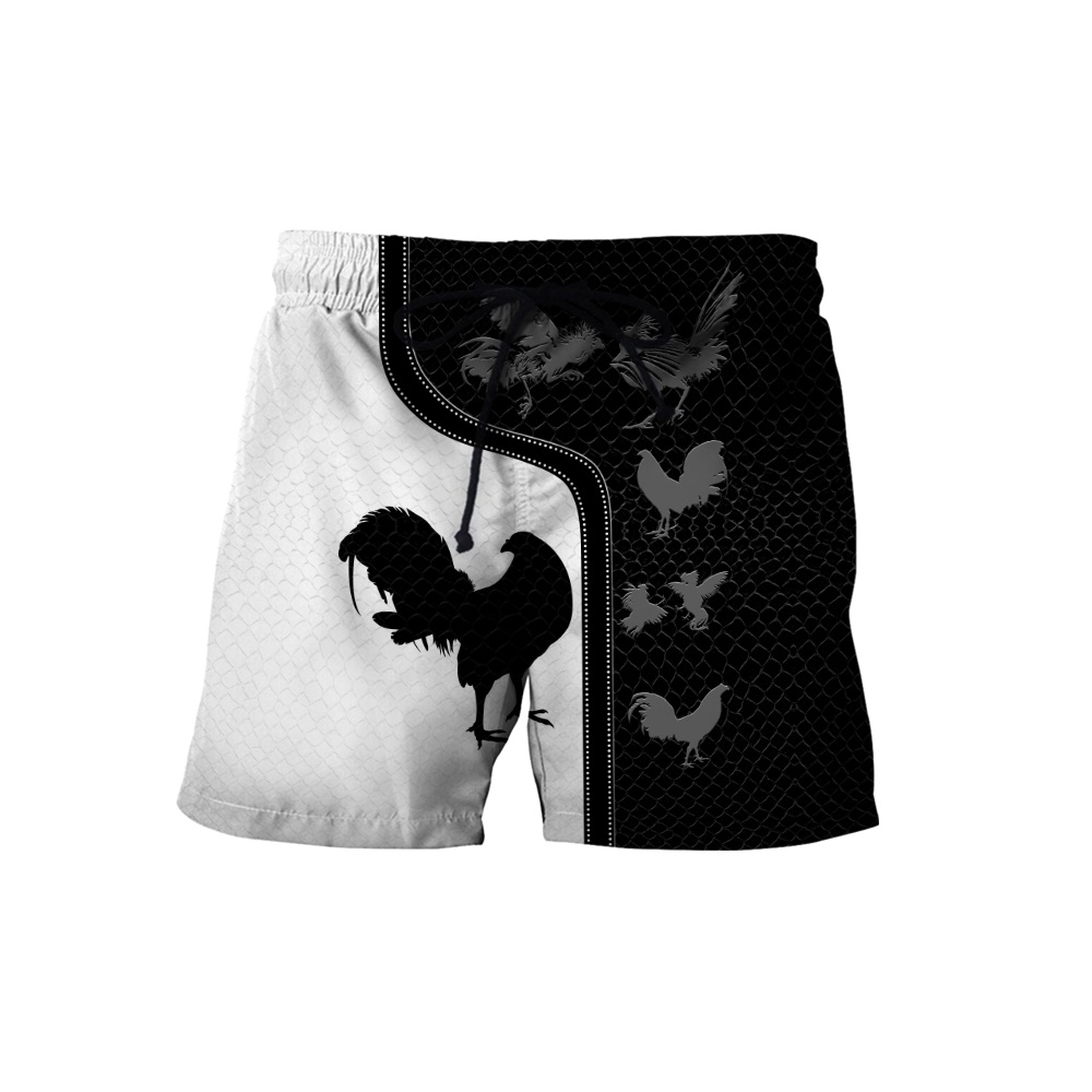 Rooster 3d all over print shorts