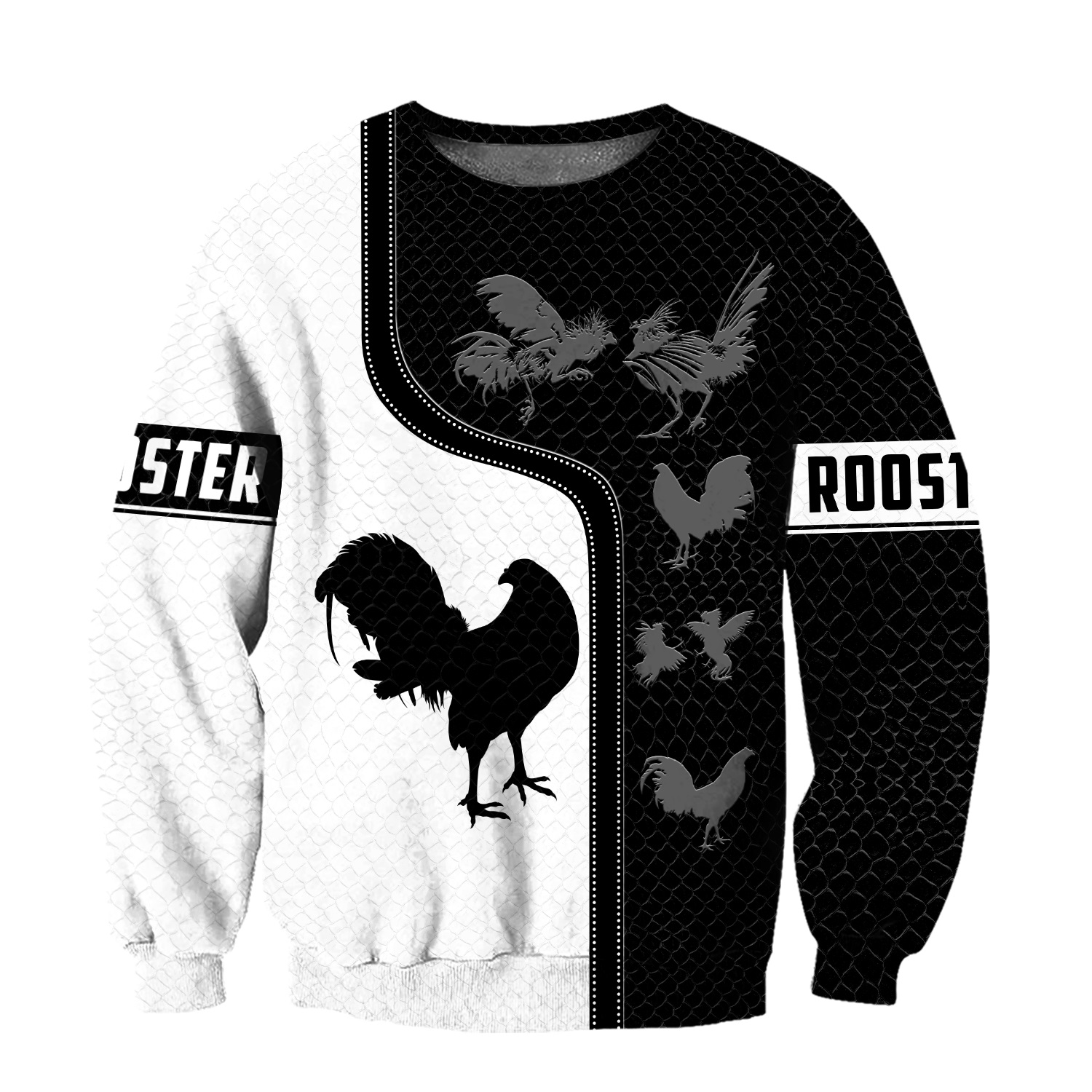 Rooster 3d all over print sweatshirt