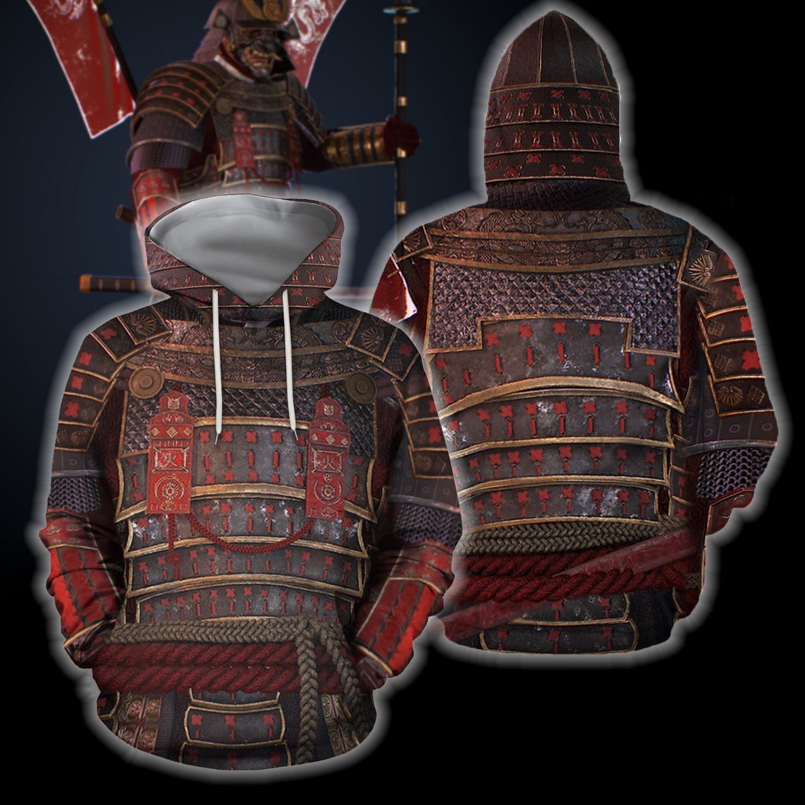Samurai armor all over print 3d hoodie