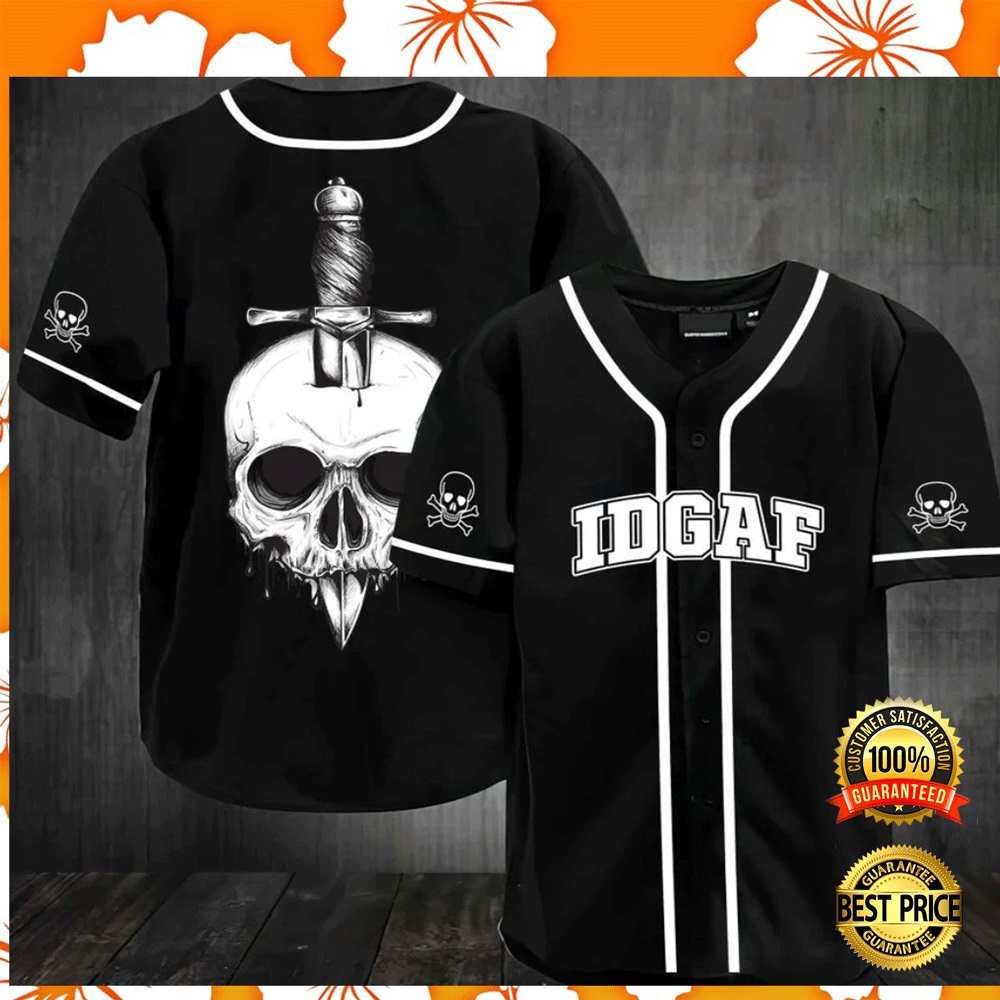 Skull IDGAF Baseball Jersey