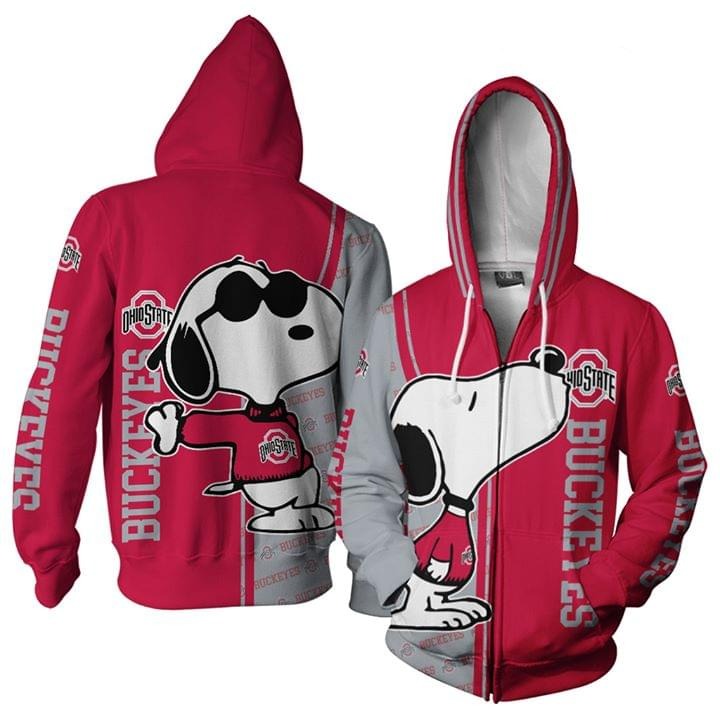 Snoopy doo Ohio Buckeyes 3d over print hoodie 1