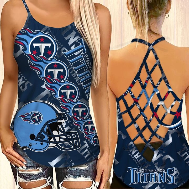 Tennessee titans criss cross tank top and leggings 1