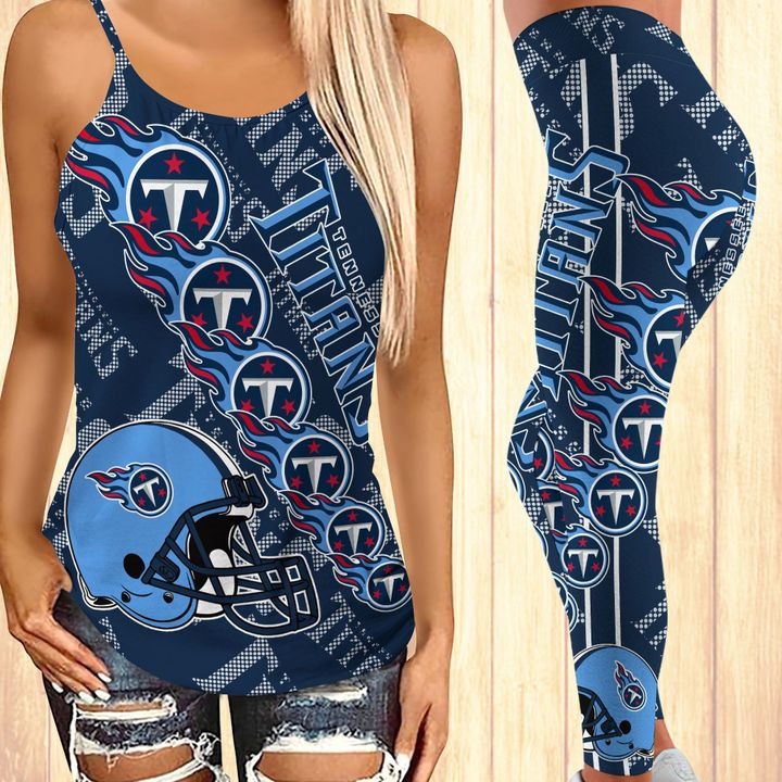 Tennessee titans criss cross tank top and leggings 2