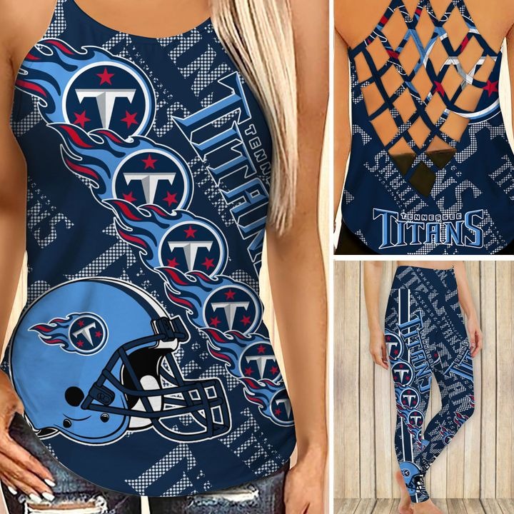 Tennessee titans criss cross tank top and leggings – Teasearch3d 140521