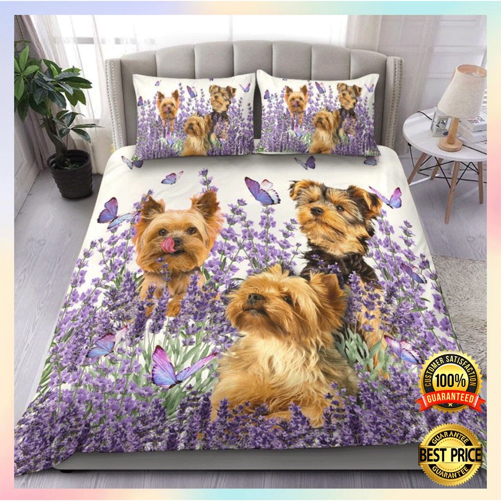 Yorkshire Terrier And Flower Bedding Set