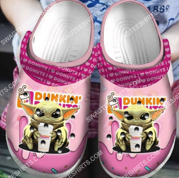[special edition] baby yoda and dunkin’ donuts all over printed crocs  – maria