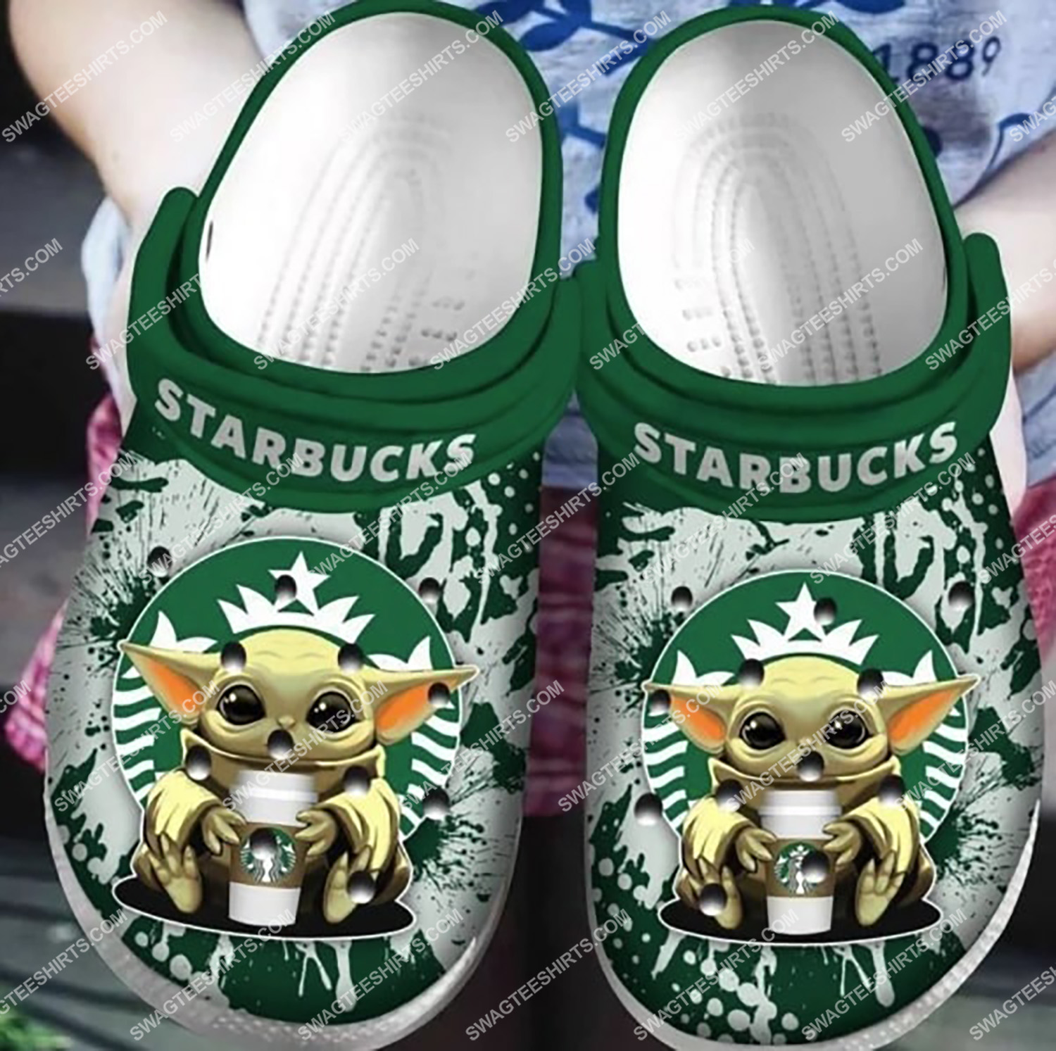 [special edition] baby yoda starbucks all over printed crocs – maria