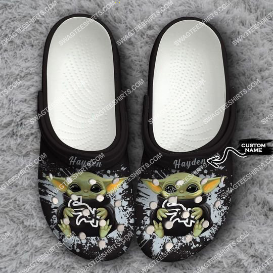 custom baby yoda hold chicago white sox all over printed crocs 1 Copy1