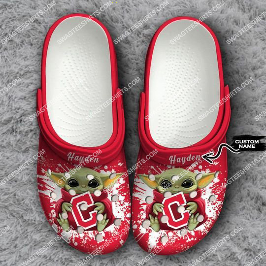 [special edition] custom baby yoda hold cleveland indians all over printed crocs – maria