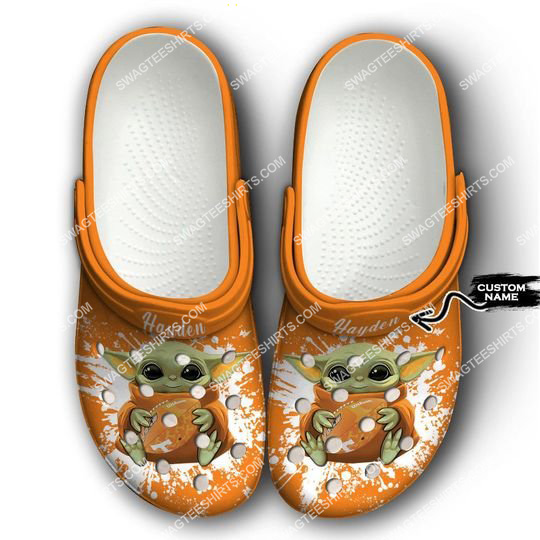 [special edition] custom baby yoda hold tennessee volunteers football all over printed crocs – maria