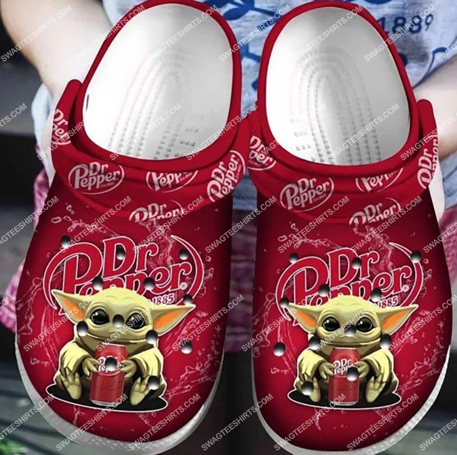 [special edition] dr pepper and baby yoda all over printed crocs – maria
