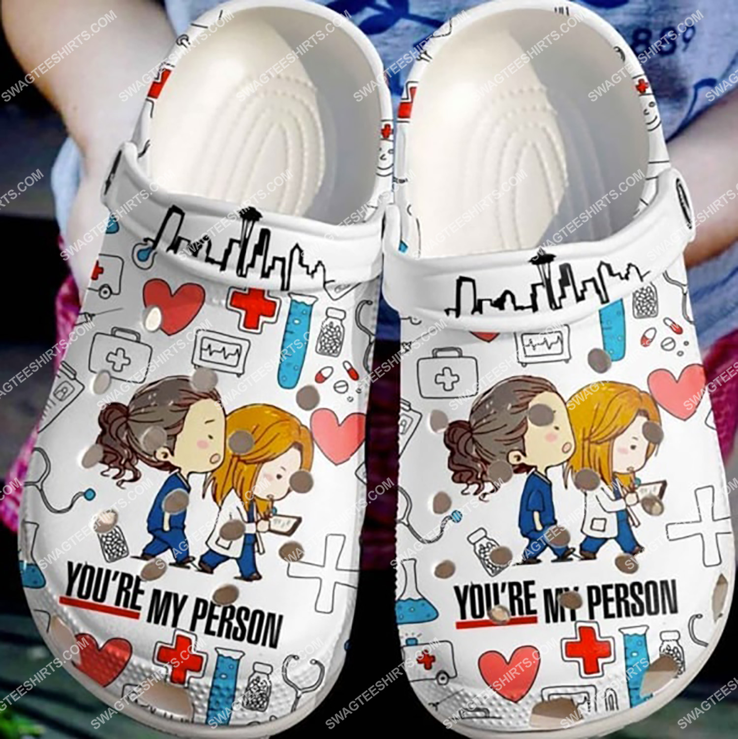 grey's anatomy you're my person all over printed crocs