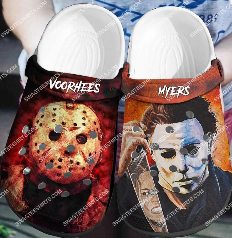 jason voorhees and michael myer all over printed crocs crocband clog 2