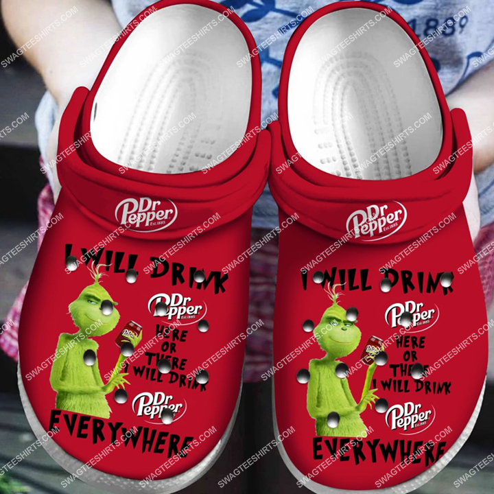 [special edition] the grinch i will drink dr pepper all over printed crocs – maria